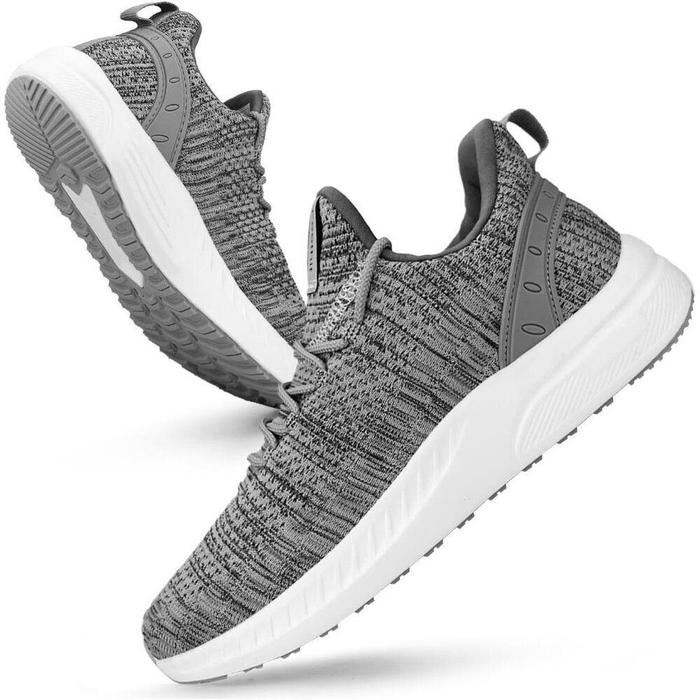 Women's Light Grey Tennis Running Walking Shoes Lightweight Casual Sneakers